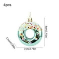 thumbnail image 3 of Adorno Navideño de Plástico para La Punta Del Árbol: Estrella Verde de 8X7 Cm con Forma de Rosquilla, Caramelo o Bagel | Paquete de 4 Adornos Colgantes para Las Fiestas, 3 of 6