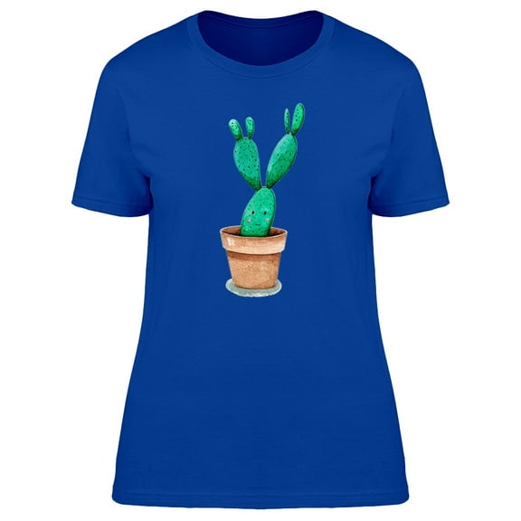 Cute Happy Cactus In A Pot T-Shirt Women -Image by Shutterstock, Female Large