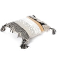 thumbnail image 4 of 16" Boho Handwoven Cotton Throw Pillow Cushion Cover with Tassels, Beige, 4 of 5
