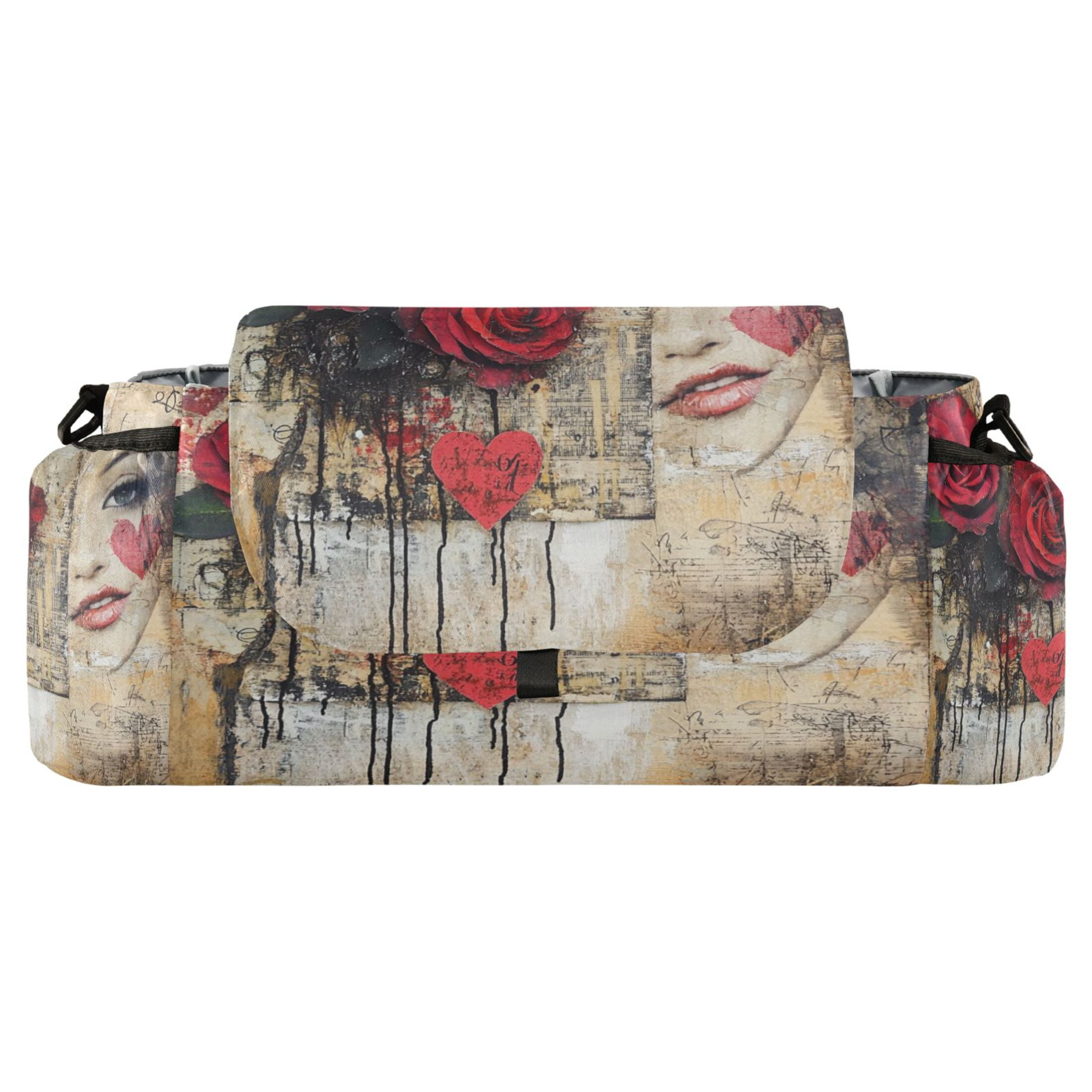 DIXRUYEE Stroller Organizer Facade with Roses Printed