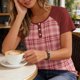 thumbnail image 4 of Tops de Manga Corta para las Mujeres Suelto Ajuste a Damas Rayas Impreso Botón Cuello Redondo Top Moda Casual, 4 of 9
