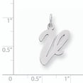 thumbnail image 3 of 925 Argent Sterling Délicate Lettre V Nom Initial Monogramme Collier Pendentif Pendentif, 3 of 8