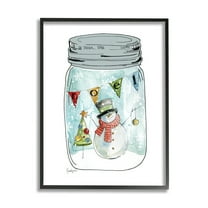 Stupell Industries Noel Phrase Snowman Christmas Tree in Country Jar, 11 x 14, Design by Livi Finn
