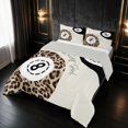 thumbnail image 3 of Erosebridal Billiard King Size Comforter Sets Cream Comforters King Size, Cream Solid, Gray Reversible 3pcs 1 Comforter and 2 Pillowcases, 3 of 6