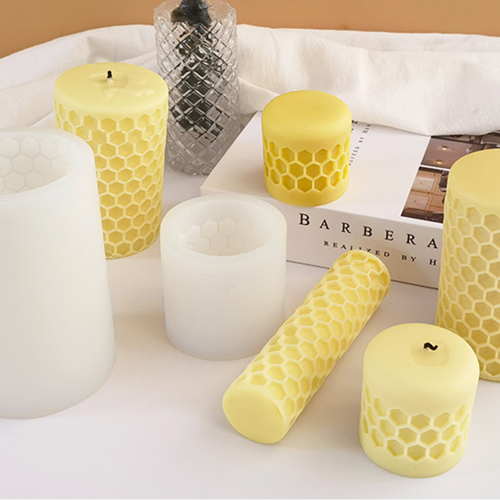 2 Pack 3d Bee Candle Molds Beehive Silicone Mold For Candle Making