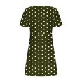thumbnail image 6 of Efsteb Womens Knee Length Dresses Bohemian Summer Short Sleeve Fashion V Neck Sundress Polka Dots Dress (Army Green,XL), 6 of 6