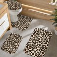 thumbnail image 2 of Black and Brown Leopard Print Bathroom Rug Set 4 Piece,Includes Contour,Lid Cover,Bath Mat,Non-Slip Extra Soft Absorbent Washable, 2 of 5