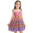 thumbnail image 1 of Runhomal Robe d'Été Décontractée Sans Manches à Fleurs pour Filles Bretelles Spaghetti Robe de Plage Violette 140, 1 of 7