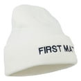 thumbnail image 5 of First Mate Embroidered Long Beanie - White OSFM, 5 of 5