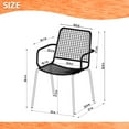 thumbnail image 4 of Amazonia Le Mans 4-Piece Chair Set | High-Quality Steel with a Rope Seat | Ideal for Outdoors and Indoors, Grey Cushions, 4 of 4