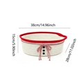 thumbnail image 3 of PYURTEP Christmas Snowman Basket, White Storage Basket with Bow, Christmas Tabletop Decorative Organizer for Holiday Gifts and Treats, 3 of 7