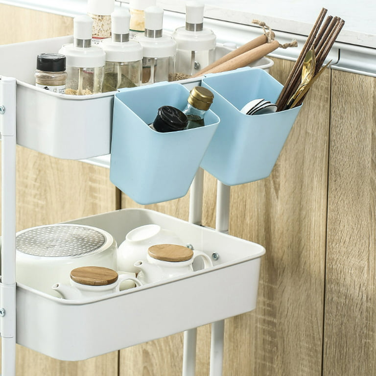 Household Back Hanging Plastic Storage Basket Kitchen Bathroom