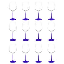 Crystal Wine Glasses 17.5 oz. Set of 12, Bulk Pack - Restaurant Glassware, Perfect for Red Wine or White Wine - Purple