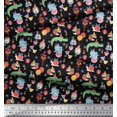 thumbnail image 2 of Soimoi Polyester Crepe Fabric Balloon & Cute Animals Kids Print Sewing Fabric Yard 42 Inch Wide, 2 of 3