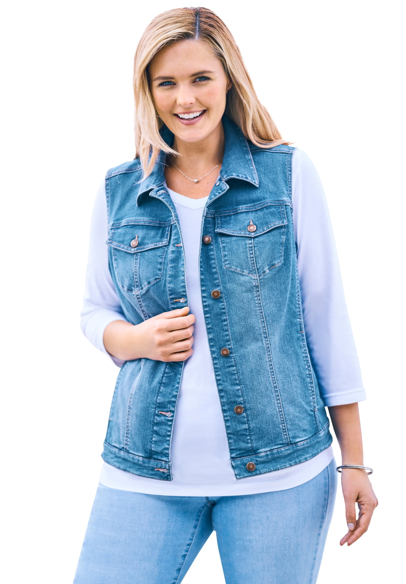 denim vest womens plus size