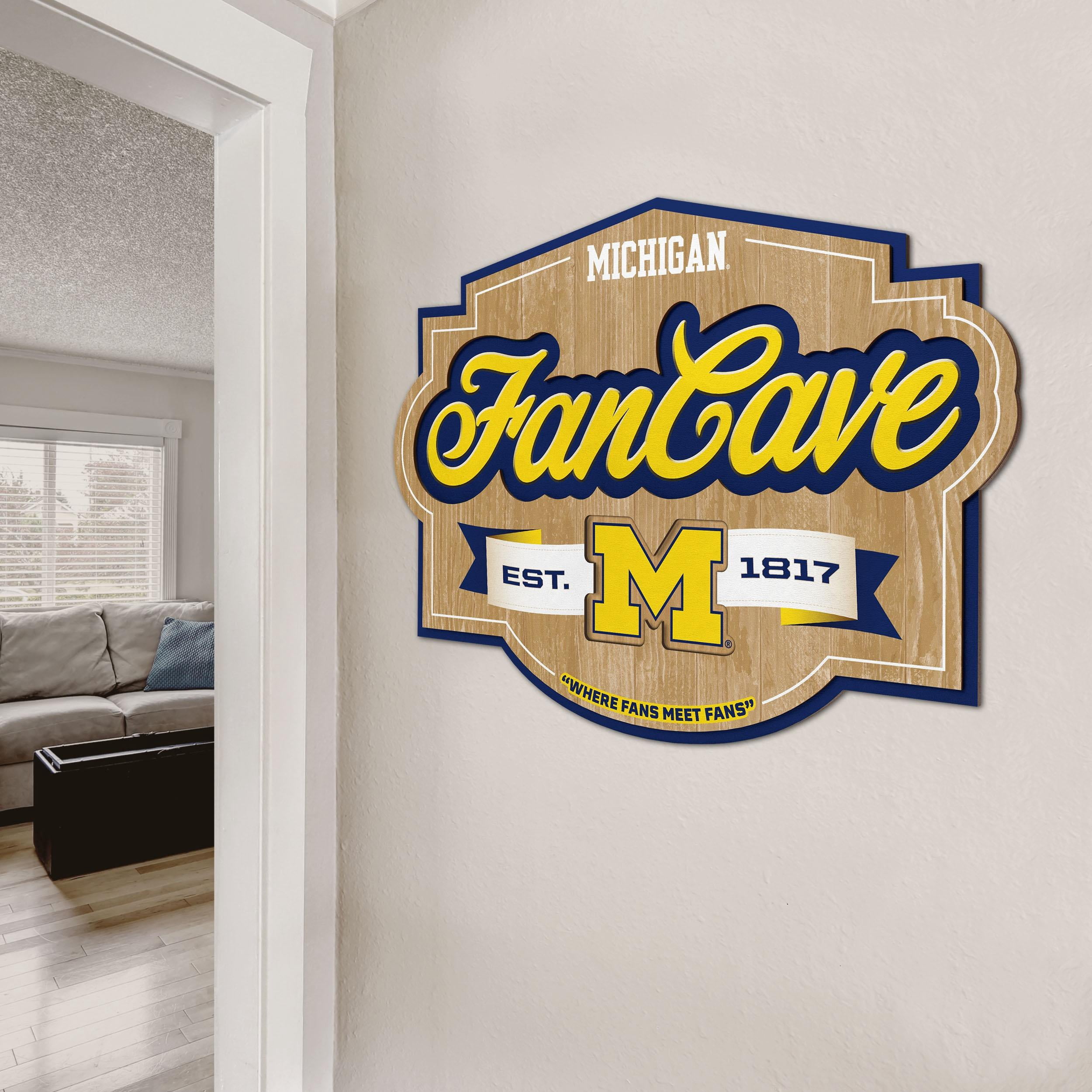 YouTheFan NCAA Michigan Wolverines Fan Cave Sign