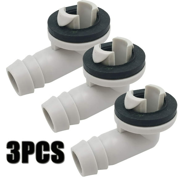 Visland 3/5 Inch(15mm) Air Conditioner Drain Hose Connector Elbow Fitting with Rubber Ring, Universal Fit Mini-Split AC Unit and Window Air Conditioning Unit,3Packs