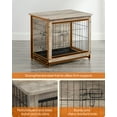 thumbnail image 2 of Wooden Dog Crate Furniture,Double-Doors Kennel for Dogs Indoor up to 30 lb, Removable Tray, End Table Dog Crate for Decoration 27.2"L x 20.1"W x 23.6"H, Greige, 2 of 8