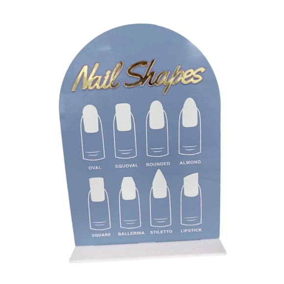 Soporte de exhibición para decoración de uñas, tablero de práctica acrílico, tablero de Color para uñas, muestra de puntas de uñas azul