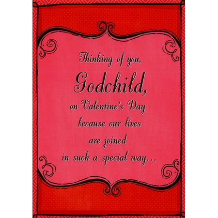 Godchild Gift - Designer Greetings Deep Red Frame: Godchild Valentine's Day Card