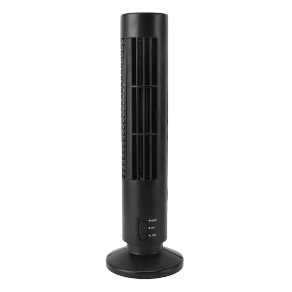 Elowen Tower FanBladeless Tower Fan, 2 Gears Mini Tower Fan for Office Black