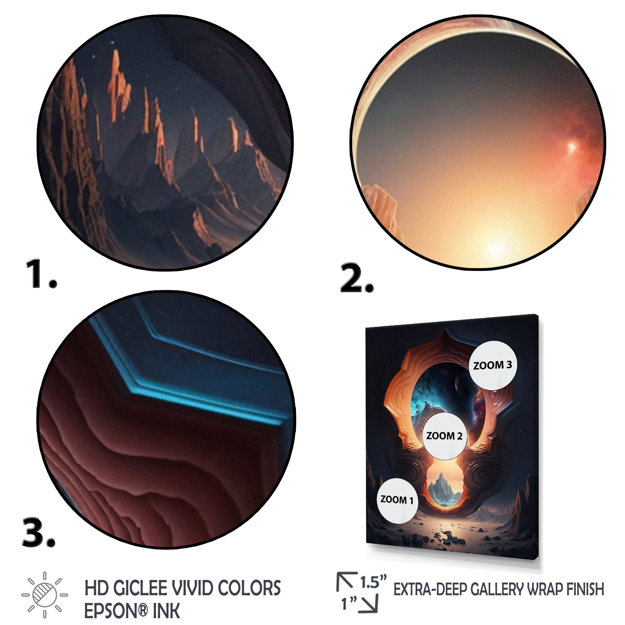 Designart Futuristic Landscape Galaxy III Canvas Wall Art