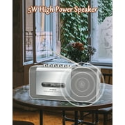 Jazmm Portable Cassette Recorder Player, AM/FM Cassette Tape Player with Built, in Loud Speaker, Microphone & 3.5mm Earphone Jack, AC/AA Battery Powered, Ideal Gift for Home