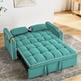thumbnail image 4 of Versatile Foldable Sofa Bed - 3 Length Options, Space-Saving Design with Adjustable Backrest, Built-in USB Ports & Swivel Phone Stand, Modern Velvet Upholstery (Green), 4 of 9