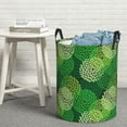 thumbnail image 6 of Fuzoiu Green Flower Print Circular Hamper,Laundry Basket with Handle,Collapsible Laundry,Dirty Clothes Storage Basket,for Bedroom Bathroom Dorm Living Room-Small, 6 of 6