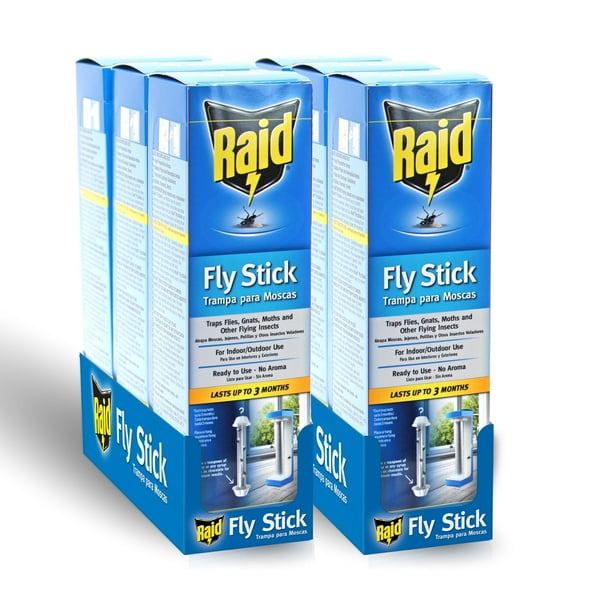 Raid Jumbo Fly Stick, Traps Flying Insects, 6 Traps Total - Walmart.com
