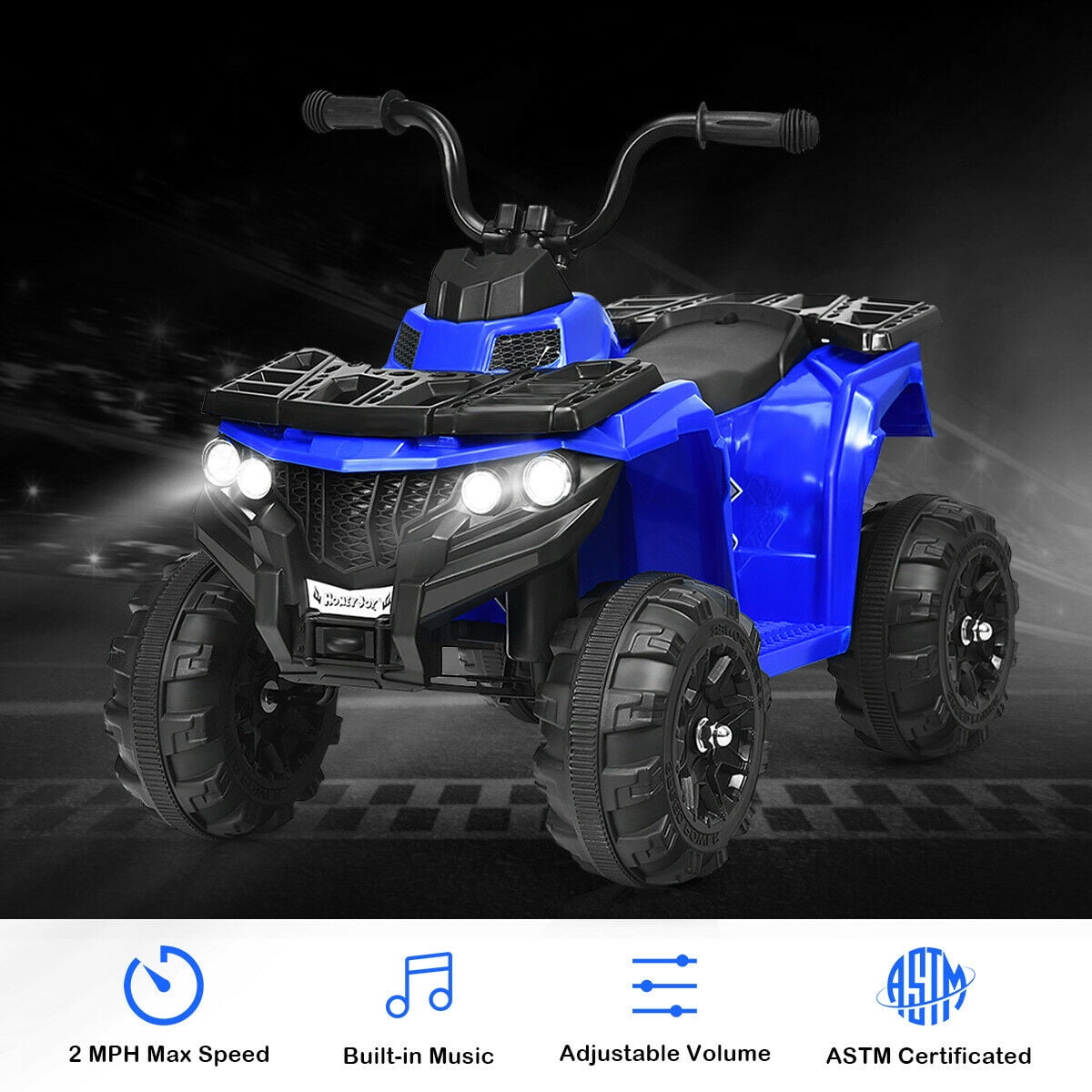 6V Battery Powered Kids Electric Ride on ATV Blue