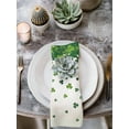 thumbnail image 2 of St. Patrick's Day Cloth Napkins Set of 6 Reusable Dinner Napkins, Green Lucky Shamrock Leaves Country Plants Cocktail Napkin Washable Table Napkins for Wedding/Holiday Party/Baby Shower 20"x20", 2 of 7