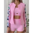 thumbnail image 4 of IDOPIP Women 3 Piece Rash Guard - Long Sleeve Swimsuit Built in Bra Swim Shirt Zip Bathing Suit with Shorts S-2XL, 4 of 8