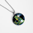 thumbnail image 4 of Frog Glass Circular Pendant Necklace - Beautiful Handcrafted Jewelry Piece for Women, 4 of 5