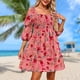 thumbnail image 4 of Vestido de una línea de mujer Vestido de verano sin espalda con cuello cuadrado para cóctel (Rosa S) FLhrweasw Para estrenar, 4 of 7