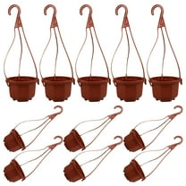 OFFIGAM Hanging Plastic Plant Baskets Red Flower Pots for Garden Balcony Outdoor Decor 24 Sets