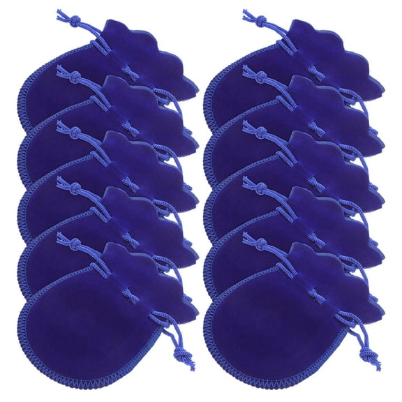 WHAMVOX  10 PCS Jewelry Packing Pouch Bags Drawstring Mini Gift Blue