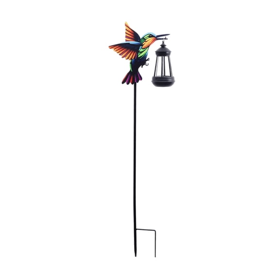 Hummingbird Garden Stake Light 1 Piece Solar Powered Outdoor Yard Decor Warm Yellow Light