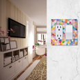thumbnail image 5 of Yayeee Rocker Switch Wall Plate 2-Gang 4.7"x4.6" Home Decorative Outlet Cover, Purple Colorful Circles, 5 of 6