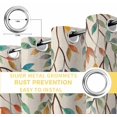 thumbnail image 6 of Teal Orange Eucalyptus Blackout Curtains for Bedroom/Living Room, Thermal Insulated Kitchen Curtains, Spring Botanical Leaves Grommet Darkening Window Treatment Drapes 42"x63"x2, 6 of 8