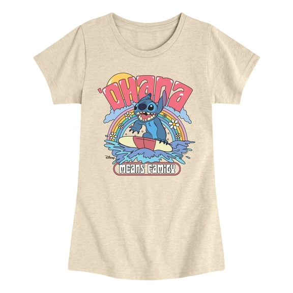 Lilo & Stitch - Ohana Surf - Youth Girls Fitted Short Sleeve T-Shirt