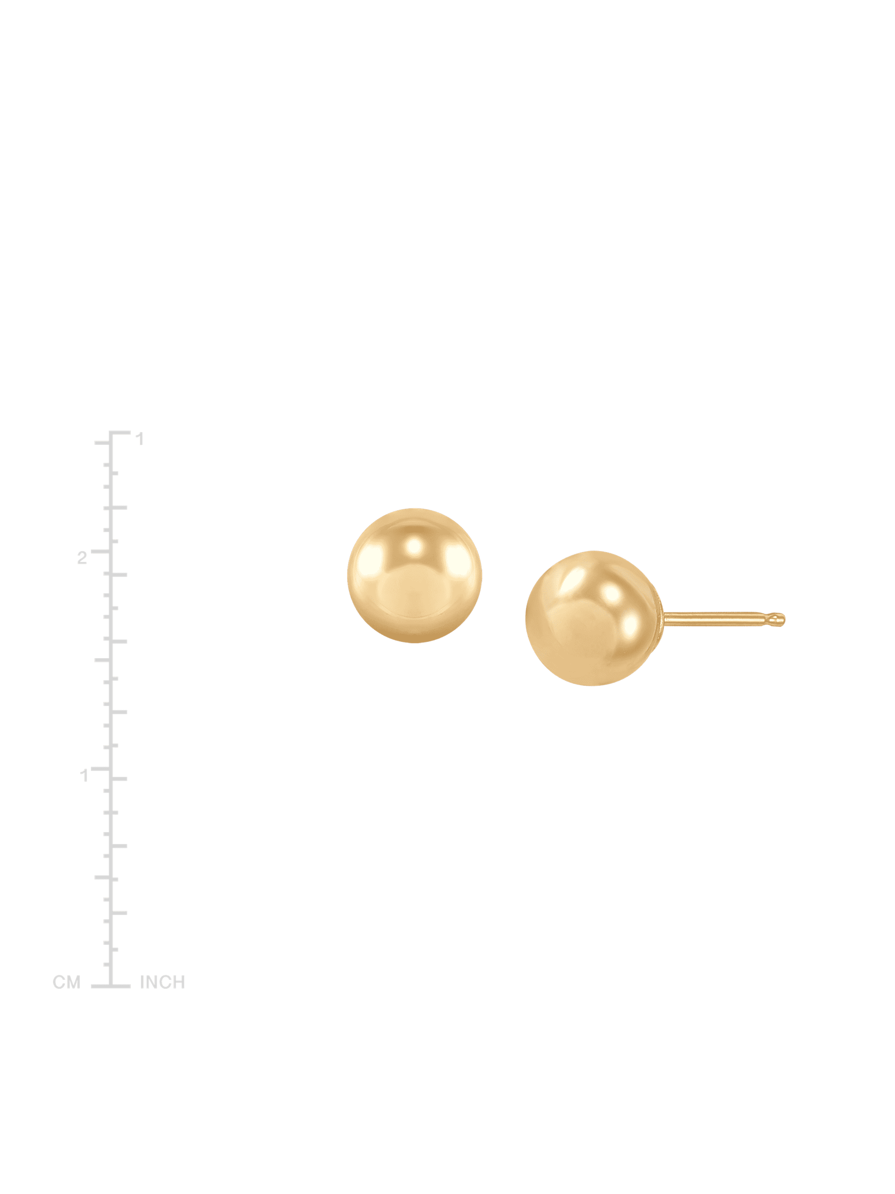 Women's Finecraft 6mm Ball Stud Earrings in 14kt Yellow Gold - image 4 of 5