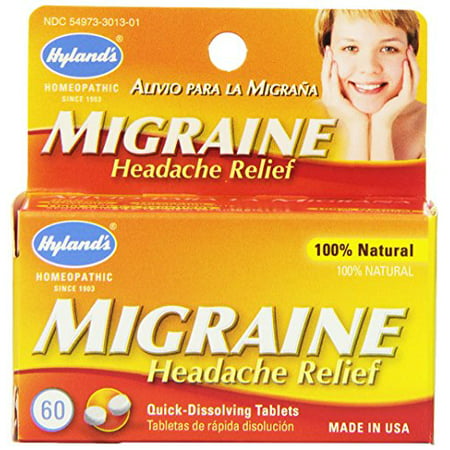 2 Pack - Hyland's Migraine Headache Relief All Natural 60 Tablets