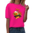 thumbnail image 2 of Unisex Casual Short Sleeve T-Shirts,Round Neck Loose Fit Summer Basic Tee Tops,Lightweight Soft Breathable Crewneck Pullover Shirts for Daily Wear,Workout,Travel,Vacation Red L, 2 of 4