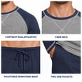 thumbnail image 6 of GIRUNS Men's Pajamas Set Long Sleeve Sleepwear Soft Loungewear Pants Pjs Sets with Pockets Navy Blue L, 6 of 7