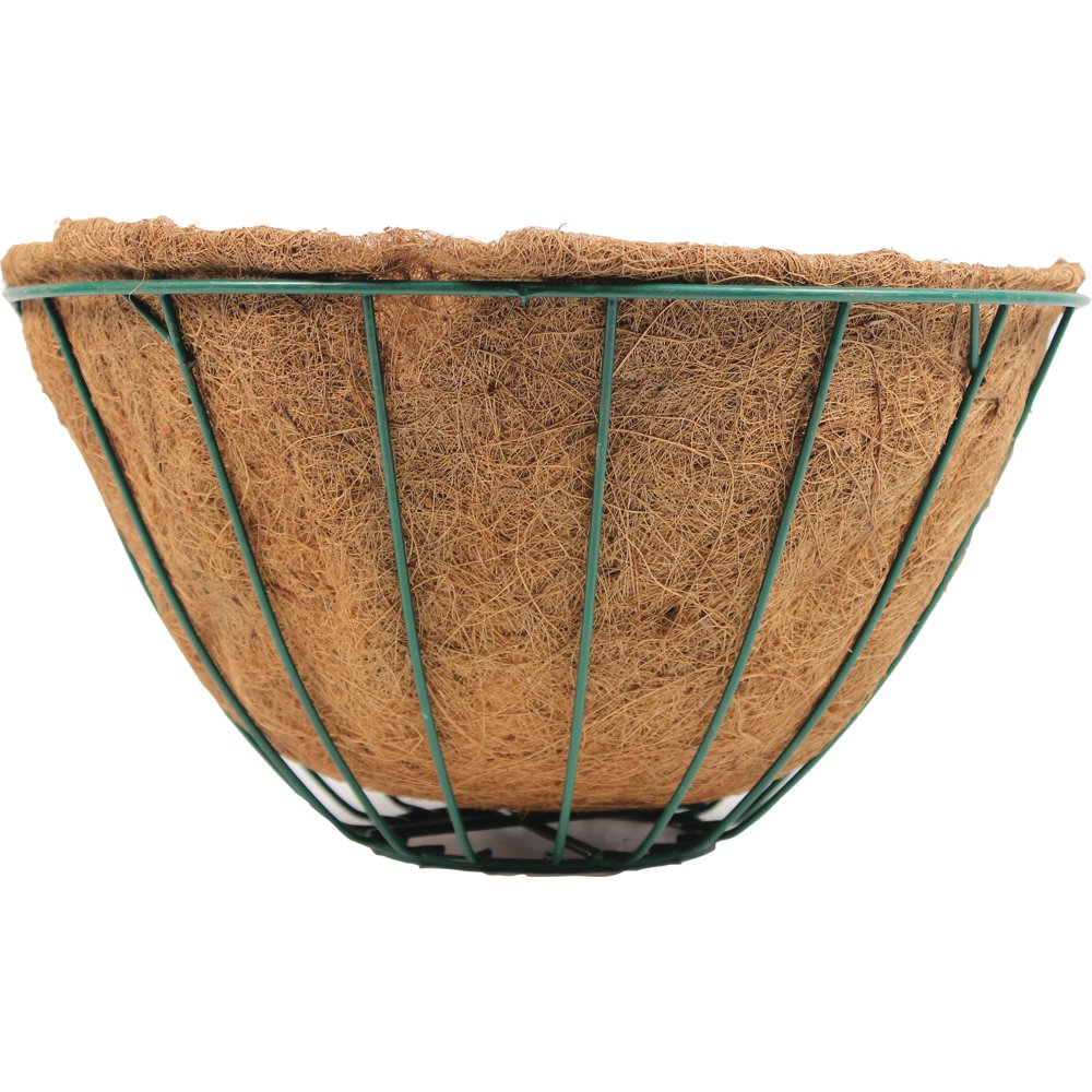 WIRE GROW BASKET WITH COCO LINER & 4 WIRE HANGER
