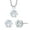 White, variant on 3-Piece Set: 3 Carat Cttw Pink Cubic Zirconia Necklace and Earrings Jewelry Set