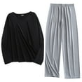 thumbnail image 2 of Aueoeo Men's Plus Size Shirts & Baggy Wide Leg Pant Two Pieces Sets Long Sleeve Pullover Jogging Casual Suits, 2 of 3