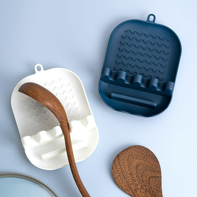Reposacucharas de silicona para mostrador de cocina | Soporte para cuchara de cocina para estufa | Soporte para utensilios de silicona | Reposacucharas de cocina, paquete de 2 Namotu ZJWJ581