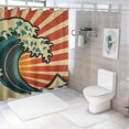 thumbnail image 7 of Orinice Wave Bathroom Decor Set Colorful Luxurious Graphic Print Polyester Fabric Fashion Shower Curtain Home Decoration with Hooks 69x72, 7 of 7